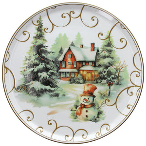 Navidad plato postre Snowman