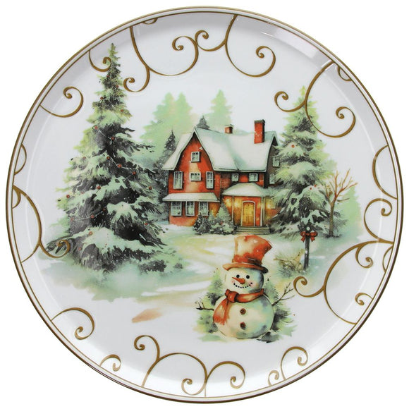 Navidad plato postre Snowman