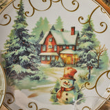Navidad plato postre Snowman