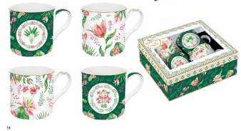 Set 4 mugs Botanic