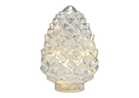 Piña plateada con luz led