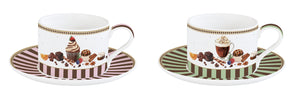 Dulces momentos Set de 2 tazas con plato