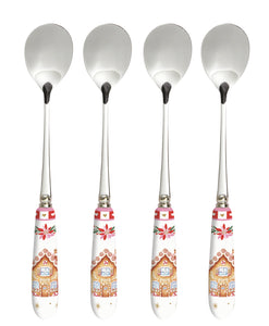 Dulce Navidad set de 4 cucharas para postre o té