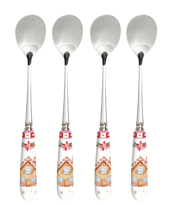 Dulce Navidad set de 4 cucharas para postre o té