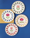 Flowery set 4 platos de postre