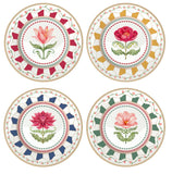 Flowery set 4 platos de postre