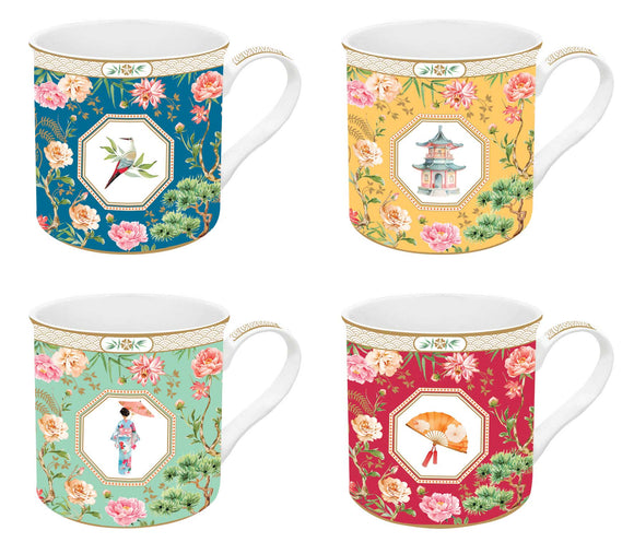 Jardín de Oriente set 4 mugs