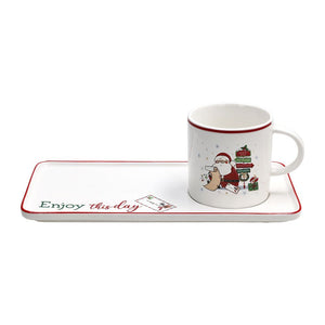 Let it snow taza de té con bandeja