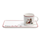Let it snow taza de té con bandeja