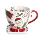 Let it snow Taza desayuno con plato cuadrado