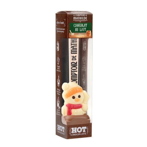 Cuchara con chocolate con leche y chocolate blanco, para hacer chocolate caliente