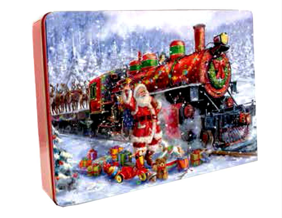 Caja de galletas tren de Santa