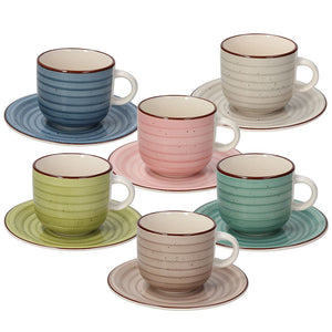 Set 6 tazas de té Pastel Multicolor