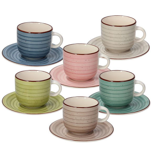 Set 6 tazas de té Pastel Multicolor