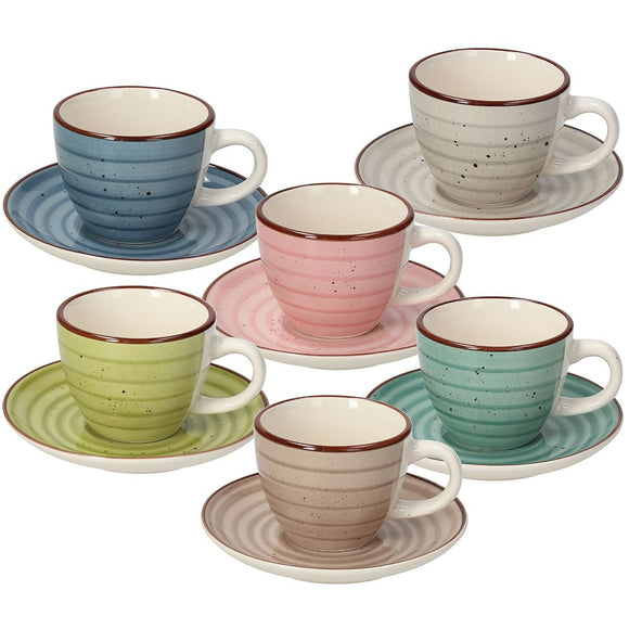 Set 6 Tazas de café Pastel Multicolor