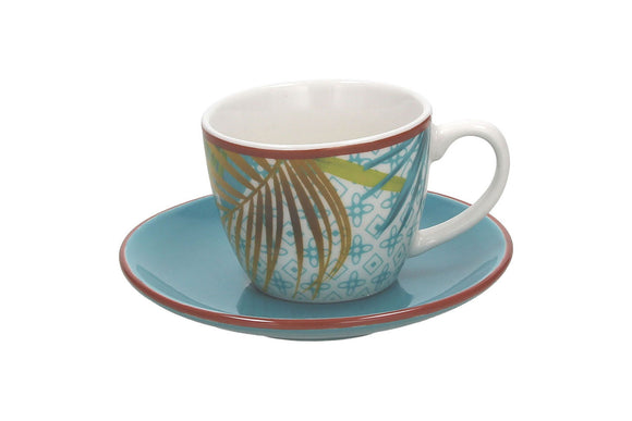 Juego de 6 tazas de café con platillos Louise Art Pepper